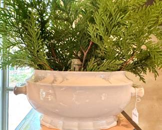 SOLD -white lidded tureen- 13x8x6