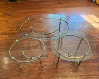 Glass Top Coffee  End Tables, 3 PC
