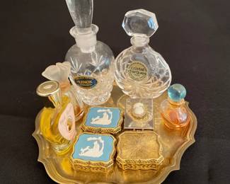 Vintage Perfume Bottle  Compact Collection  Lenox Crystal, Cristal dArques  Max Factor