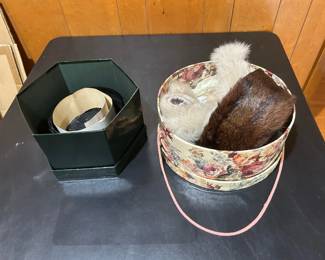 Vintage Fur Collars, Stoles, MinkStyle Hat  Black Beaded Hat