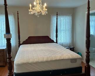 Queen Size Carved Wood Four Poster Bed  Made in USA