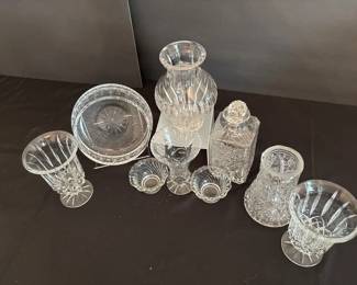 Vintage Cut Glass  Crystal Decorative Collection  Marquis by Waterford  9 Pieces