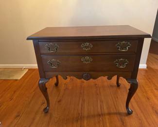 Two Drawer Lowboy with Cabriole Legs