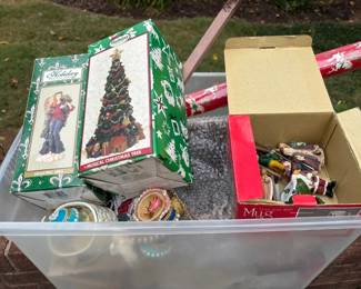 Large Assorted Christmas Decorations Lot  Nativity Stable, Figurines, Musical Tree, Angels  Brass