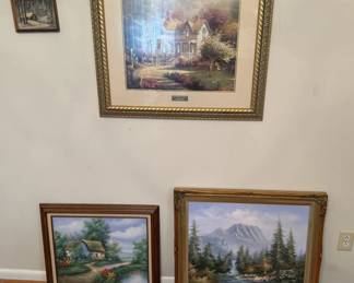  03 Thomas Kinkade Library Edition Landscape Artwork, 4 PC