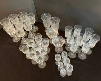 Cut Crystal Stemware Collection  Assorted Wine Glasses, Champagne Flutes, Coupes  Cordials