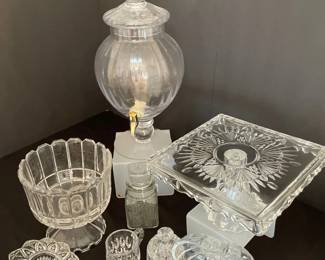 Vintage Pressed Glass  CrystalStyle Serving Collection  Dispenser, Cake Stand  More