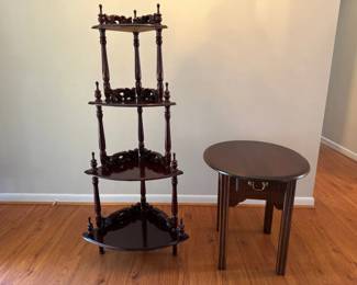 Corner Display Stand  Oval Drawer Table, 2 PC