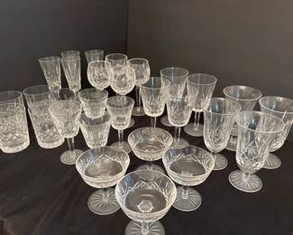 Cut Crystal Style Stemware  Barware Collection  Assorted Glasses and Champagne Flutes