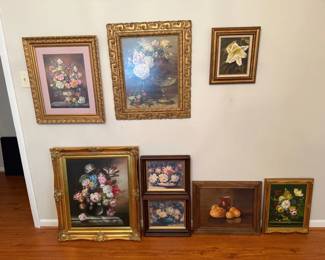 Albert Williams Floral Reproduction  StillLife Pictures, 8 PC