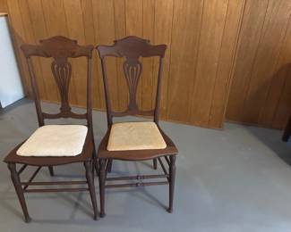 Pair of Vintage Lyre Back Dining Chairs