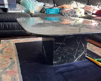 Vintage 1980s black marble table