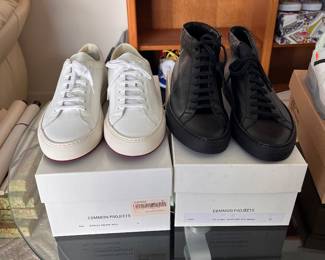 Common Projects Original Achilles Mid Black and low top leather sneakers