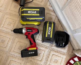 Drill and Ryobi battery packs