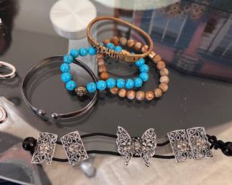 Sterling silver bangle and other bracelets