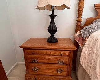 One of two matching side tables and lamp