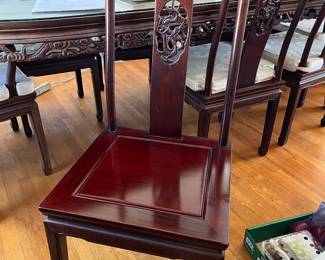 Carved Rosewood Chinese dragon chair