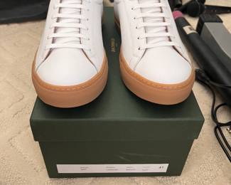 Archibald white kangaroo leather sneakers