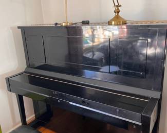 Upright Japanese piano and bench