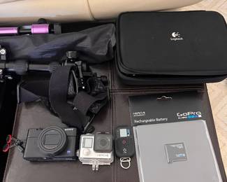 GoPro, cameras and tripods