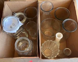Vases and glass jars