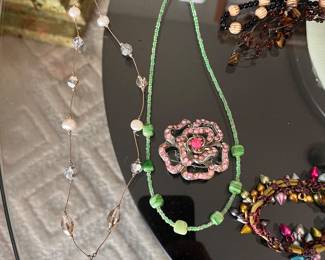 Real pearl lariat necklace and fashion Jewelry