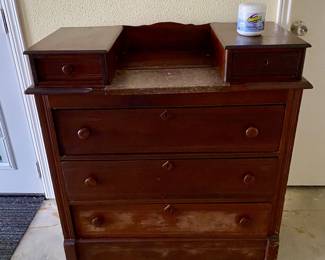 antique dresser, marble top 