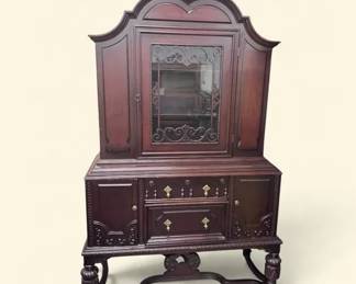 Jacobean Revival Style China Cabinet
