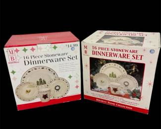 Two UnusedNew in Boxes Vintage Sets of Merry Brite Stoneware Dinnerware