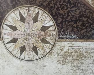 Vintage Framed Old World Map