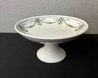 Antique Arthur Schiller and Son Floral Porcelain Pedestal Compote Dish