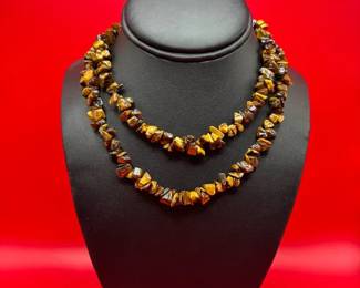 32 Tigers Eye Statement Necklace