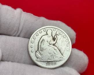 1868S Silver Seated Liberty Half Dollar
