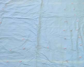 Vintage Tied Quilt Handmade with Pink Yarn Tufts
