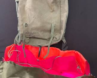 Vintage Demolition Outfit UDT Mark 133 Mod 2 Canvas Satchel Stored with OrangePinkGreen Nylon Pad
