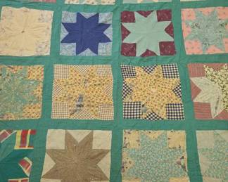 Vintage Patchwork Quilt a Sawtooth Star Pattern