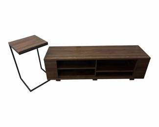 Walnut Faux Wood TV Stand Set