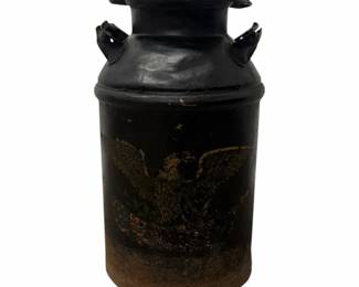 Vintage Black Metal Dairy Jug