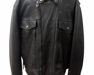 Size XL Mens HarleyDavidson Black Leather Motorcycle Jacket