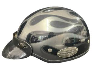 HarleyDavidson Black Silver Flame Design Helmet