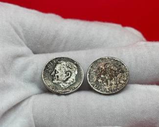 2 Gorgeous Uncirculated 1957 Toner Silver Dimes