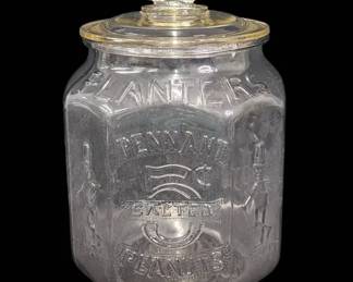 Vintage Planters Pennant 5 Cent Salted Peanuts General Store Display Jar