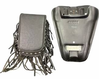 Vintage Motorcycle Sportster Solo Seat Studded Fringed Passenger Pad