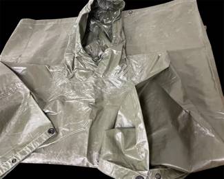 Vintage 1966 Vietnam War US Army Poncho OG207 Coated Nylon Electro Plastic Fabrics
