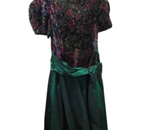 Vintage Bridal Originals Velvet and Taffeta Evening Gown