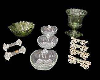Beautiful Crystal, Avocado Glass, and Clear Glass
