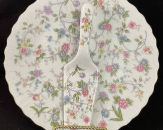 Andrea by Sadek Corona Floral Cake Plate Server Set in Original Box