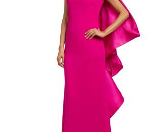 1226 Stéphane Rolland: A Cyclamen Pink Silk Sculptural Gown Circa 2010s-2020s, France A long fitted sleeveless dress in two-tone pink heavy crisp silk crepe, featuring long cascading tonal flounces with wired edges to left back shoulder, and with crepe-back satin tonal lining, deep v-back, and invisible back zip Label: Stephane Rolland / Paris / R13  Size 42 FR / US 8-10 Measurements: CB length: 49 in., from shoulder: 60 in.; bust across front: 18 in.; waist across front: 15 1/2 in.; hips across front: 19 in. Estimate: $400 - $600