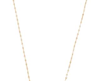 1090 A 14K Gold Chain Featuring a fancy link design  Length: 24 in. 9.1 grams gross Estimate: $700 - $900