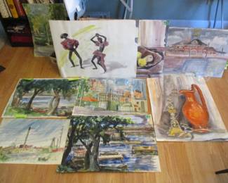 Watercolors by FRANCES PESTOW some of ELKHART=DEPOTetc